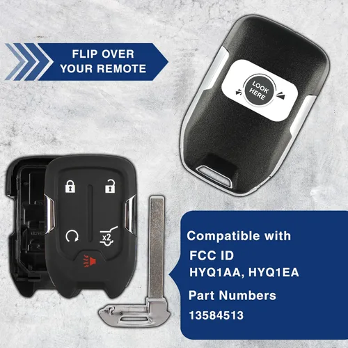 Miniatura 5 de KeylessOption Funda para llavero de repuesto para Chevrolet Chevy Silverado Suburban Tahoe GMC Yukon 2015, 2016, 2017, 2018, 2019, 2020, 2021, One