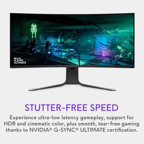 Miniatura 4 de Alienware - Monitor curvado para juegos Quantom Dot-OLED AW3423DW de 34.18 pulgadas, 3440 x 1440 píxeles a 175 Hz, curvatura 1800R, verdadero 0.1 ms