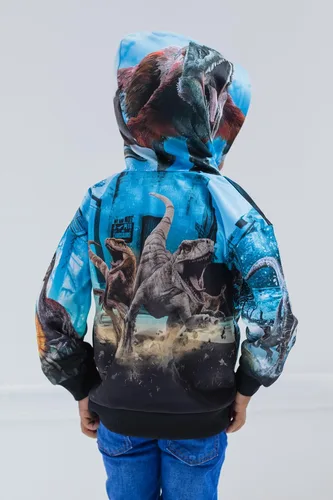 Miniatura 3 de Jurassic World Jurassic Park - Sudadera con capucha de forro polar T-Rex azul para niños pequeños y grandes