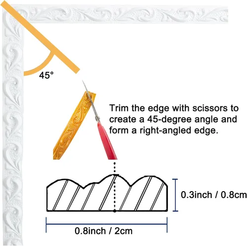 Miniatura 2 de Renueva la decoración del hogar con moldura de pared autoadhesiva y flexible de 16.4 pies x 0.8 pulgadas - Tiras de borde pelar y pegar con relieve