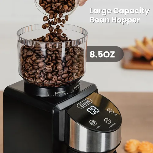 Miniatura 8 de Gevi Molinillo de Café Eléctrico, Molinillo de Granos de Café con 35 Configuraciones de Molienda para Espresso, Goteo, Prensa Francesa, Molinillo