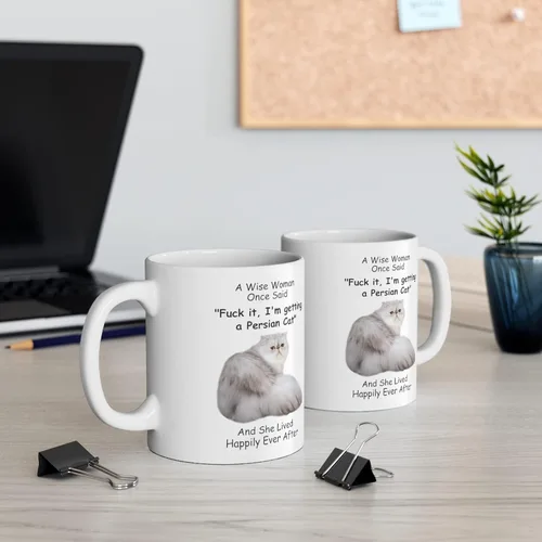 Miniatura 5 de Divertidos gatos persas blancos y grises regalos para mujeres, amantes de los animales, mascotas, mamá, día de la madre 2025 A Wise Woman Once Said