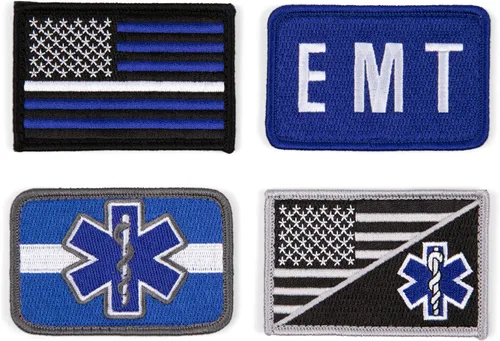 Miniatura 12 de Great 1 Thin Blue Line - Parche de bandera estadounidense, paquete de 4, policía y aplicación de la ley, 2 x 3 pulgadas, cierre de velcro/respaldo