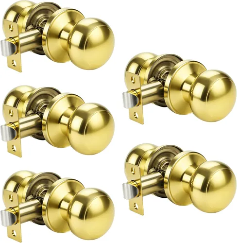 Miniatura 31 de Manija de puerta de acero macizo con diseño de bola antigua, para puerta de trastero, dormitorio, baño 609 Negro