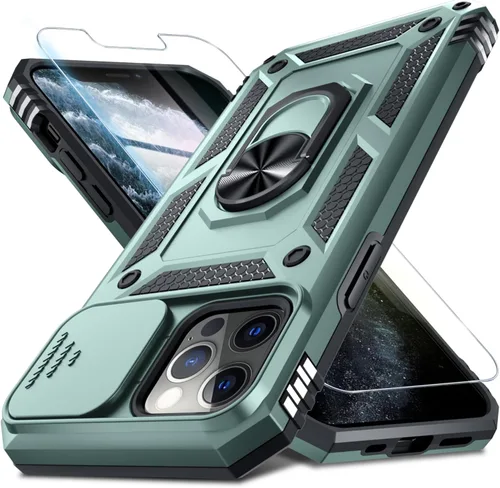 Miniatura 73 de Janmitta - Funda para iPhone 14 Pro con cubierta deslizante para lente de cámara incorporada + protector de pantalla, funda de cuerpo completo