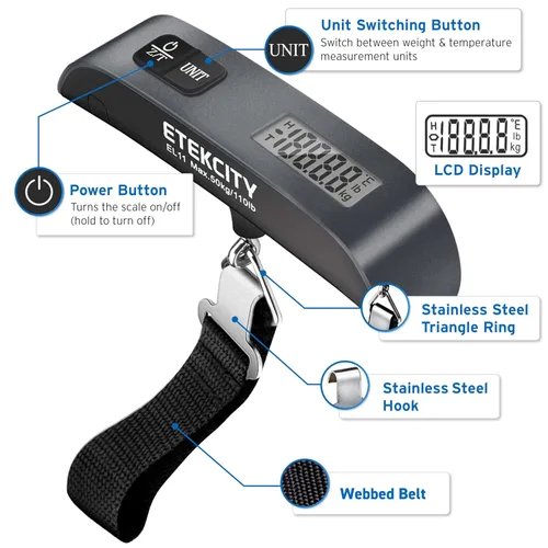 Miniatura 45 de Etekcity - Báscula digital de mano para equipaje
