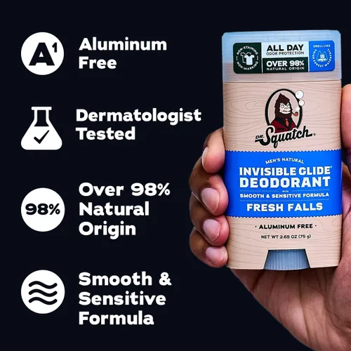 Miniatura 4 de Dr. Squatch Invisible Glide Natural Desodorante para hombre, deslizamiento suave, sin manchas, desodorante sin aluminio para hombres, seguro
