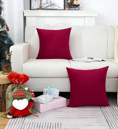 Miniatura 4 de Jeneoo Juego de 2 fundas decorativas para cojines de terciopelo suave y cómodo, funda sólida para cojín de sofá, decoración