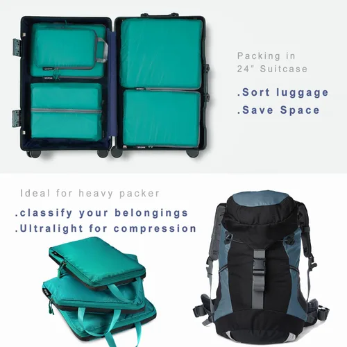 Miniatura 155 de BAGAIL 4 Set/6 Set Ultraligero Compresión Embalaje Cubos Organizador de Embalaje para Accesorios de Viaje Equipaje Maleta Mochila