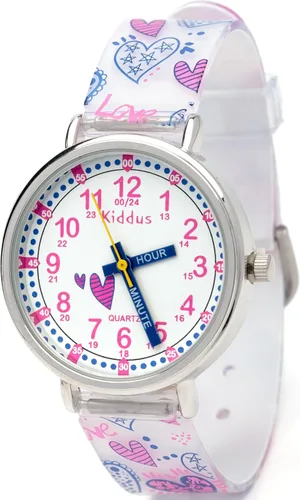 Kiddus Educational Kids Watch for Children Boy and Girl. Analogue Time Teacher Wristwatch with Exercises. Japanese Quartz Movement. Easy to Read and