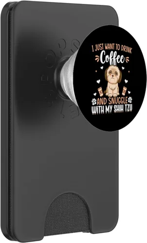 Miniatura 8 de Bebe café y acurrucarse con Shih Tzu Dog Lover Graphic PopSockets intercambiable PopGrip