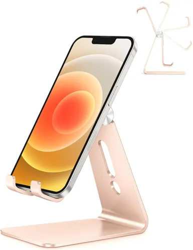Miniatura 18 de OMOTON Soporte ajustable para teléfono celular, base soporte para teléfono de escritorio de aluminio C2, compatible con iPhone 15, 14, 13, XS, XR, 8