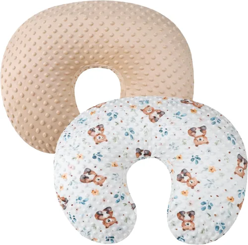 Set de fundas para almohada de lactancia Dot 2 piezas, fundas ultra suaves compatibles con almohada Boppy, almohada estándar para bebé niño niña