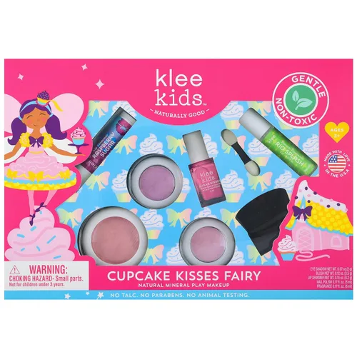 Luna Star Naturals Klee Kids Deluxe Play - Kit de maquillaje suave y no tóxico. Fabricado en Estados Unidos (Hada de los besos de cupcake)