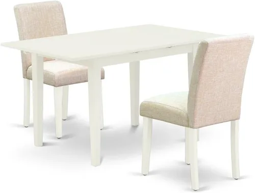 Miniatura 21 de East West Furniture NOAB5-BLK-06 - Juego de comedor de 5 piezas que incluye una mesa de comedor rectangular con hoja de mariposa y 4 sillas Parson