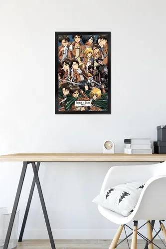 Miniatura 6 de Trends International Attack on Titan - Póster de pared, 22.375 x 34 pulgadas, póster y paquete de montaje Versión con marco negro