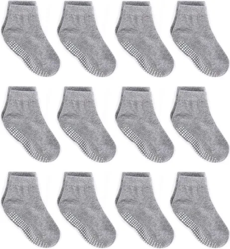 ZAPLES Calcetines tobilleros antideslizantes para bebés con agarre antideslizante para niños y niñas, corte bajo para bebés y niños pequeños