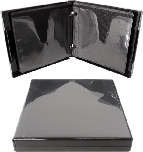 Miniatura 2 de (10) Negro Capacidad de 12 discos CD DVD 2-Ring Álbum Wallet Book #CDBR2412BK