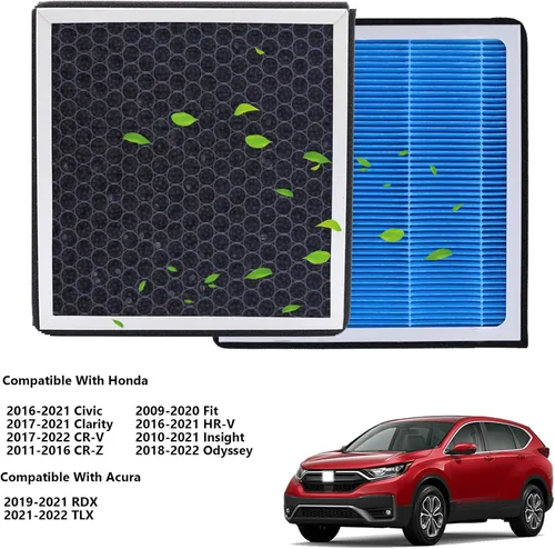 Miniatura 7 de Filtro de aire de cabina CF11182 con carbón activado para Honda Civic, Clarity, CR-V CRV, CR-Z CRZ, Fit, HR-V HRV, Insight, Odyssey y Acura RDX, TLX