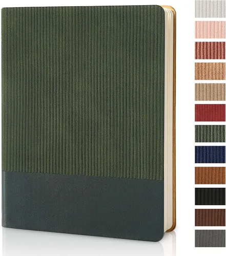 Miniatura 14 de Cuaderno con Líneas para Trabajo, Cuaderno de Notas con Rayas Universitarias 5.79"x8.27" A5 Cuero PU para Escritura Diaria 216 Páginas para Mujeres