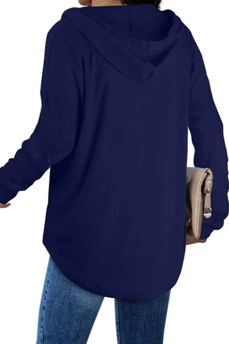 Miniatura 4 de Bofell Sudaderas con capucha de moda para mujer, sudaderas de gran tamaño, camisas largas de ajuste holgado