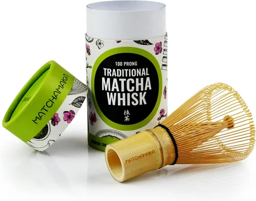 Miniatura 4 de Batidor de té verde matcha prémium – 100 puntas – MATCHAMAKA tradicional japonés de bambú matcha – té verde, leche matcha, polvo ceremonial matcha