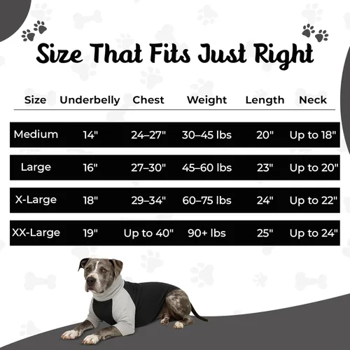 Miniatura 2 de Tooth & Honey Camisa para perros grandes, transpirable, de algodón y elastano, con cobertura completa debajo del vientre, para aliviar alergias