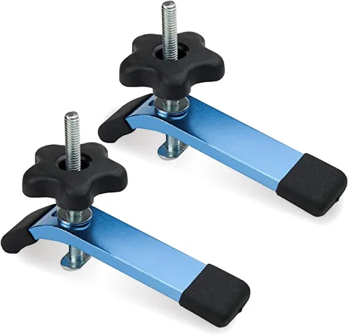 POWERTEC Abrazadera de retención en T 71168V, 5-1/2 pulgadas de largo x 1-1/8 pulgadas de ancho, paquete de 2, abrazaderas de riel en T para