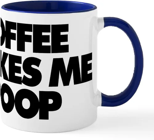 Miniatura 30 de CafePress Time To Poop Mugs Taza de café de cerámica de 11 oz (11.0 fl oz)