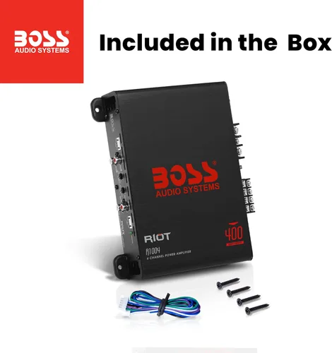 Miniatura 5 de BOSS Audio Systems R1004 Riot Series Amplificador de 4 canales de audio para automóvil - Clase A/B, 400 de alta salida, 2-8 ohmios estables