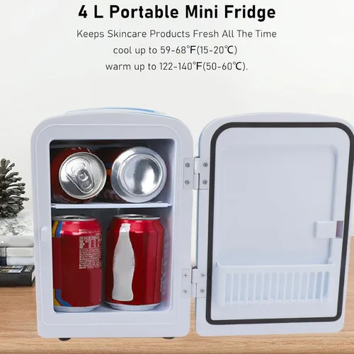 Miniatura 2 de Luqeeg Mini refrigerador de belleza, refrigerador portátil de 4 L, calentador de refrigerador, accesorio de escritorio para el hogar, oficina