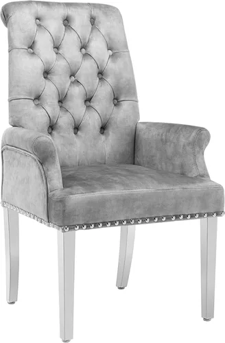 Miniatura 24 de LOULENS Lujosas sillas de comedor de terciopelo, sillas de comedor modernas tapizadas con capitoné, sillas de comedor con reposabrazos y patas