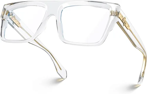Miniatura 13 de VISOONE Gafas cuadradas de albahaca verde con bloqueo de luz azul TR90 de moda para hombres y mujeres ALBA