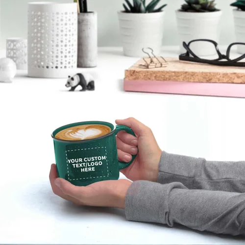 Miniatura 7 de DISCOUNT PROMOS Tazas de Café de Cerámica Personalizadas para Fogata de 13 oz. Juego de 100, Paquete Personalizado a Granel - Perfecto para Té