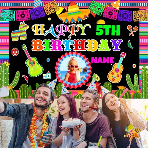 Miniatura 6 de Decoración personalizada para fiesta mexicana, carnaval, fiesta de feliz cumpleaños, suministros personalizados, fiesta mexicana, carnaval, Estilo-O