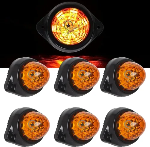 Miniatura 22 de Paquete de 10 luces LED para semirremolques para semirremolques, 12 V, impermeable, luces de pollo ámbar para semircamiones, carga carga, luces