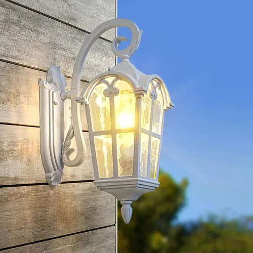 Miniatura 8 de Luces de pared para exteriores, para porche, patio, 17.1 pulgadas de alto, accesorios de iluminación de pared exterior blanca, impermeable