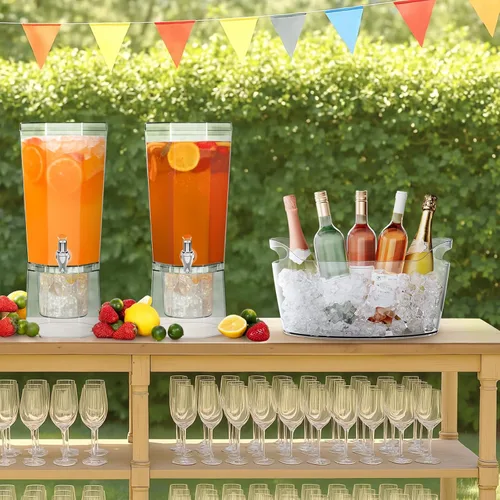 Miniatura 2 de Lifewit Cubo de Hielo de 6.5L para Fiestas 2 Piezas (en 1 Paquete), Cubo Portátil para Bebidas para Bar de Cócteles, Enfriador de Champán