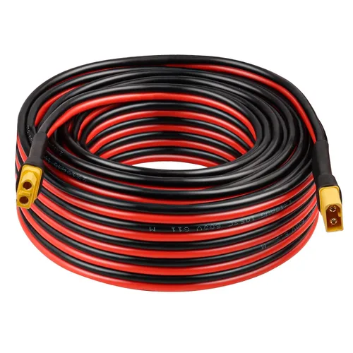 Miniatura 17 de Cable de extensión XT60 de 10 AWG de 1 pie, 2 unidades, 2, 3, 5, 10, 10, 15, 20, 25, 30, 35, 40, 50, 75, 100 pies, conector hembra a macho XT60