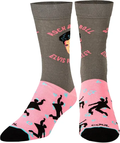 Miniatura 2 de Odd Sox Elvis Presley The King of Rock N Roll - Calcetines para hombre divertidos regalos de coleccionista Negro