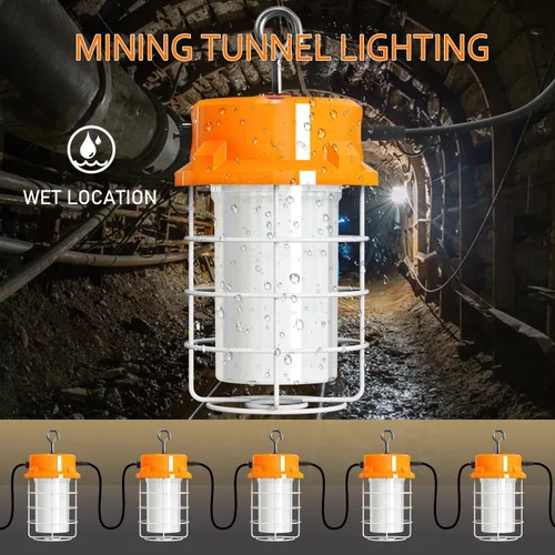 Miniatura 3 de RIUVAO Luz de trabajo temporal de 80W LED 12000lm 5000K luz diurna blanca portátil colgante iluminación de construcción llevó alta luz de la bahía