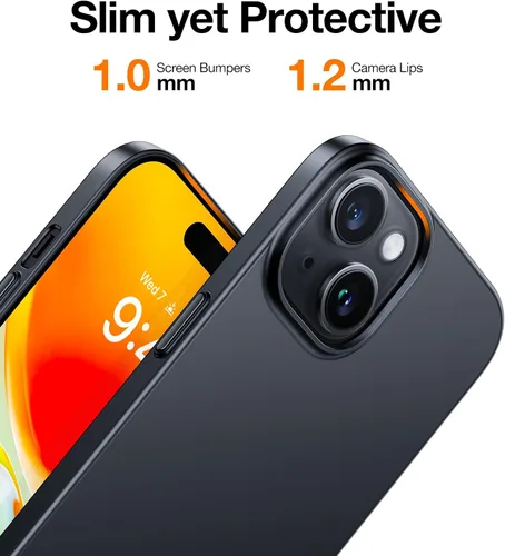 Miniatura 5 de TORRAS Funda delgada diseñada para iPhone 15, [Ultra delgada como sin funda] [tacto aterciopelado] Funda protectora resistente con plástico duro