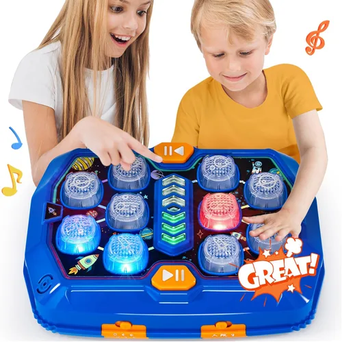 hahaland Juguetes para edades de 5 a 7 años – Juego interactivo Whack A con sonido y tallo de luz Montessori juguete para niños de 3, 4, 5, 6, 7
