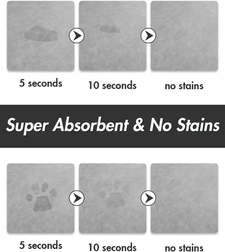 Miniatura 2 de MontVoo - Tapete Absorbente para Alimentación de Mascotas - Tapete para Mascotas Sin Manchas para Tazones de Comida y Agua - Tapete de Secado Rápido