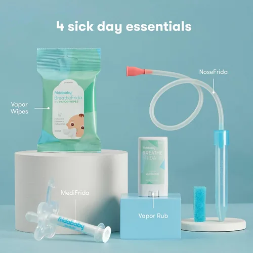 Miniatura 2 de Kit de Preparación para Días de Enfermedad de FridaBaby, Set de 4 Piezas, Incluye Esenciales: Aspirador Nasal NoseFrida, Dispensador de Medicamentos