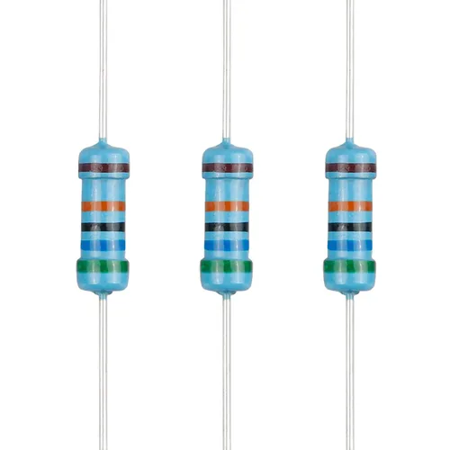Miniatura 23 de 100 resistencias de 1 ohm 1/2 W (0.5 vatios) ±1% tolerancia de película metálica, resistencia fija de múltiples valores de resistencia opcional