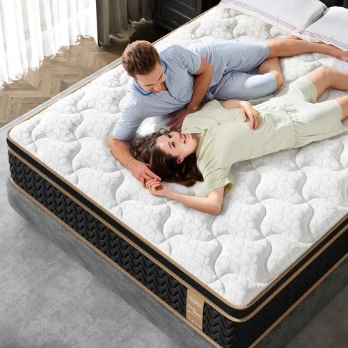 Miniatura 9 de Queen Mattress 14 Inch, Cooling Hybrid Bed in a Box, Individual Pocket Springs, Motion Isolation, Targeted Hip/Shoulder/Lumbar Support