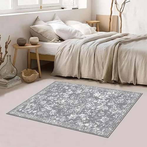 Miniatura 6 de Pauwer Alfombra vintage de flores 2 x 3 pulgadas, estilo envejecido, antideslizante, de pelo bajo, tapete para entrada, interior, pequeña, retro