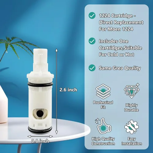 Miniatura 2 de 1224 1224B Kit de repuesto de cartucho de grifo para la mayoría de grifos Moen de doble mango y kit de reparación de bañera/duchas, repuesto