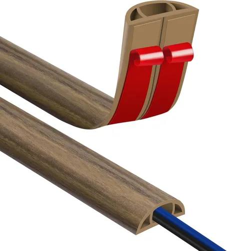 Miniatura 24 de JAHOMFAI Cubierta para cables de piso 1m de largo, cubiertas para cables en el suelo para proteger los cables y prevenir riesgos de caídas, fácil